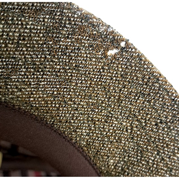 LL Bean Men's M Trilby Hat WG Keepers Tweed Pure Wool Tweed Brown England Fedora - Picture 6 of 7